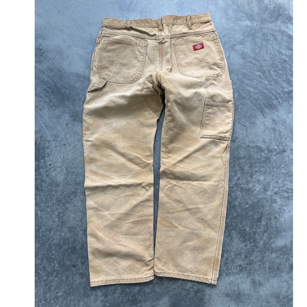 Vintage Dickies Carpenter Pants Size 36-30 Made In Mexico Workwear Brown Canvas